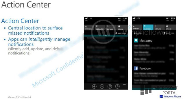 Новый скриншот Центра уведомлений WP8.1