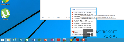 Функция jumplists для Modern-приложений