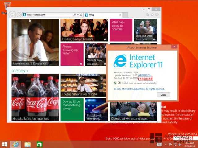 Скриншоты сборки Windows 8.1 Microsoft Partner build Connected Core с картами Bing Скриншоты сборки Windows 8.1 Microsoft Partner build Connected Core с картами Bing
