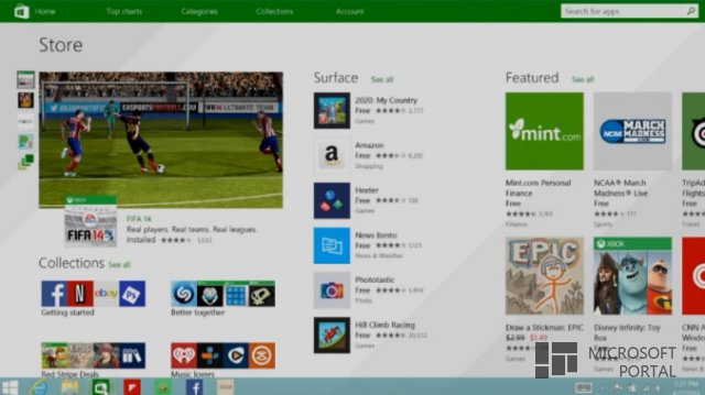 Обновлённый дизайн Windows Store
