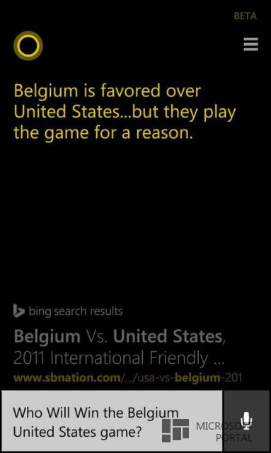 Cortana предсказывает итоги матчей ЧМ 2014 Cortana предсказывает итоги матчей ЧМ 2014