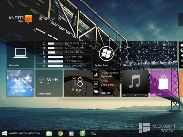 Неофициальный концепт Metro 2.0 в  Windows 9