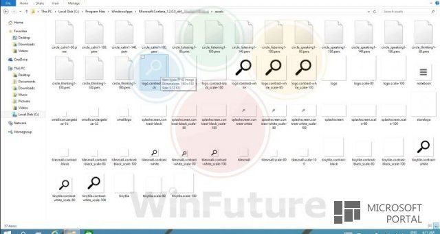 Несколько скриншотов голосового помощника Cortana в Windows 9