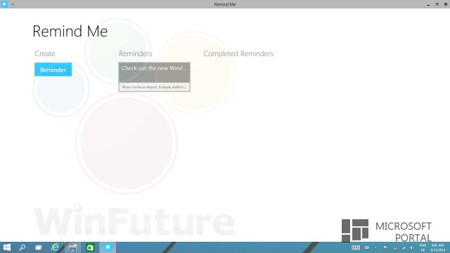 Несколько скриншотов голосового помощника Cortana в Windows 9 Несколько скриншотов голосового помощника Cortana в Windows 9