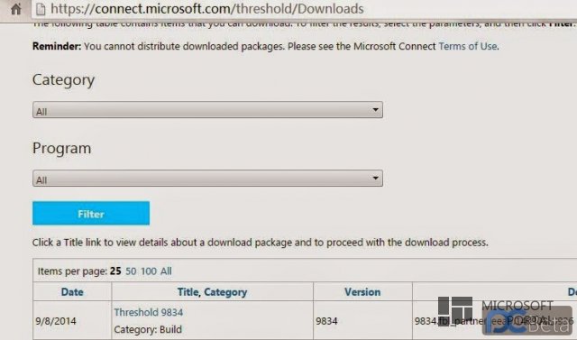 Скриншоты страницы скачивания сборки Windows 9 Build 9834 Скриншоты страницы скачивания сборки Windows 9 Build 9834