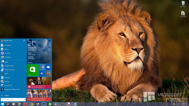 Windows 10 TP Build 9867 c Cortan'ой