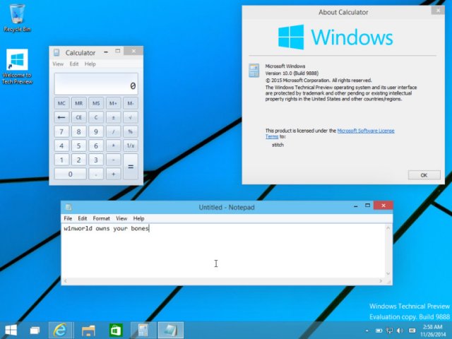 Cборка Windows 10 Technical Preview Build 9888 попала в Сеть!