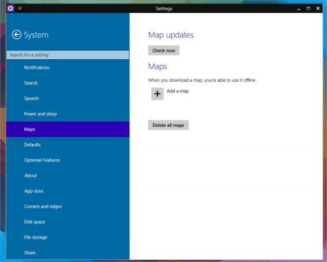 Поддержка  карт в Windows 10 Technical Preview Build 9888