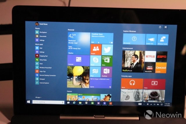 Скриншоты сборки Windows 10 Build 9924