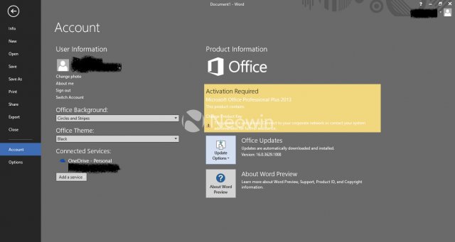 Большое количество скриншотов Office 2016 Technical Preview Build 16.0.3629.1006