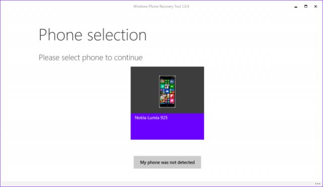 Скриншоты Microsoft Windows Phone Recovery Tool