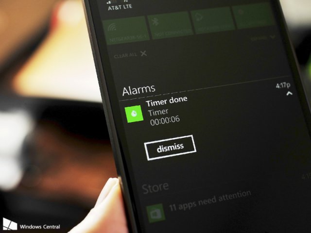 Новое приложение Будильник в Windows 10 TP для смартфонов