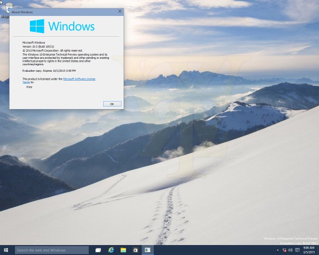 Скриншоты Windows 10 Technical Preview Build 10031