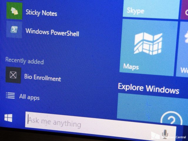 Приложение Bio Enrollment в сборке Windows 10 Build 10049
