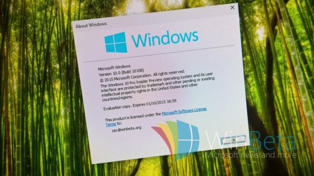 Сборка Windows 10 Build 10108 на видео