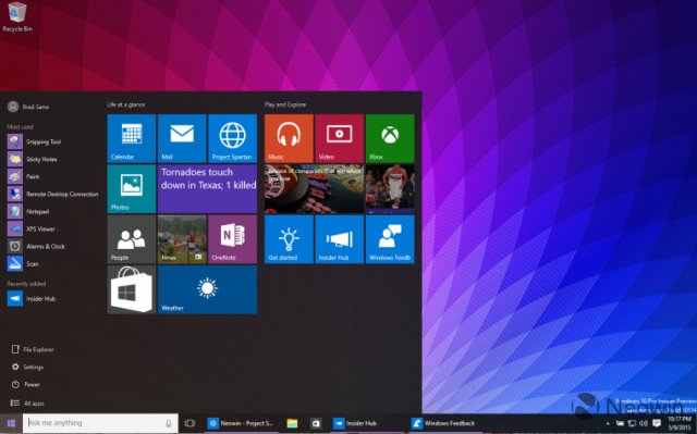 Скриншоты сборки Windows 10 Build 10114