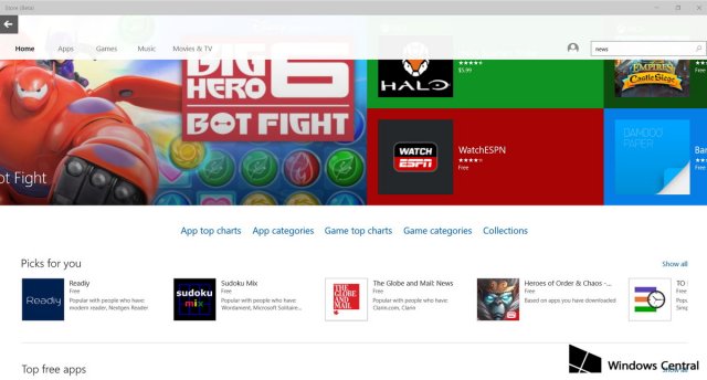 Microsoft снова обновила Windows Store Beta в Windows 10