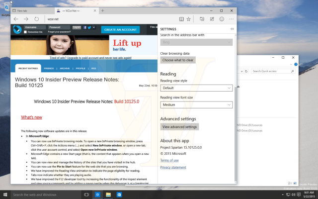 Скриншоты и документация сборки Windows 10 Build 10125 Скриншоты и документация сборки Windows 10 Build 10125