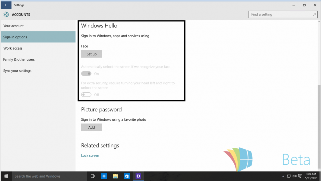 Windows 10 Build 10125: Windows Hello