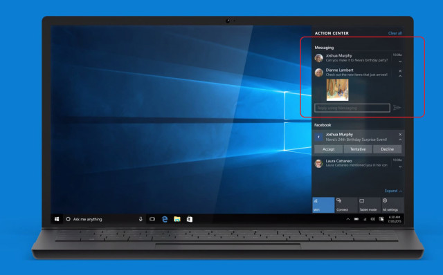 Microsoft показала новое приложение Сообщений в одном из новых видео про Windows 10 Microsoft показала новое приложение Сообщений в одном из новых видео про Windows 10